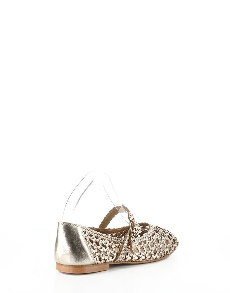 Wilda Gold Woven Leather