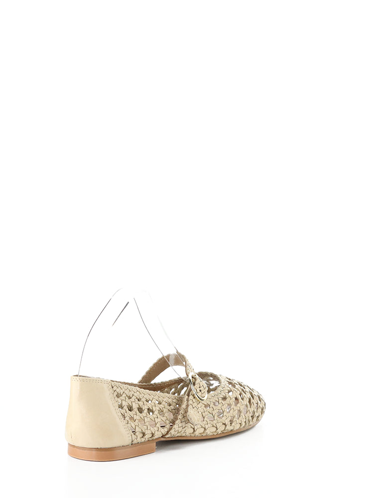 Wilda Nude Woven Leather