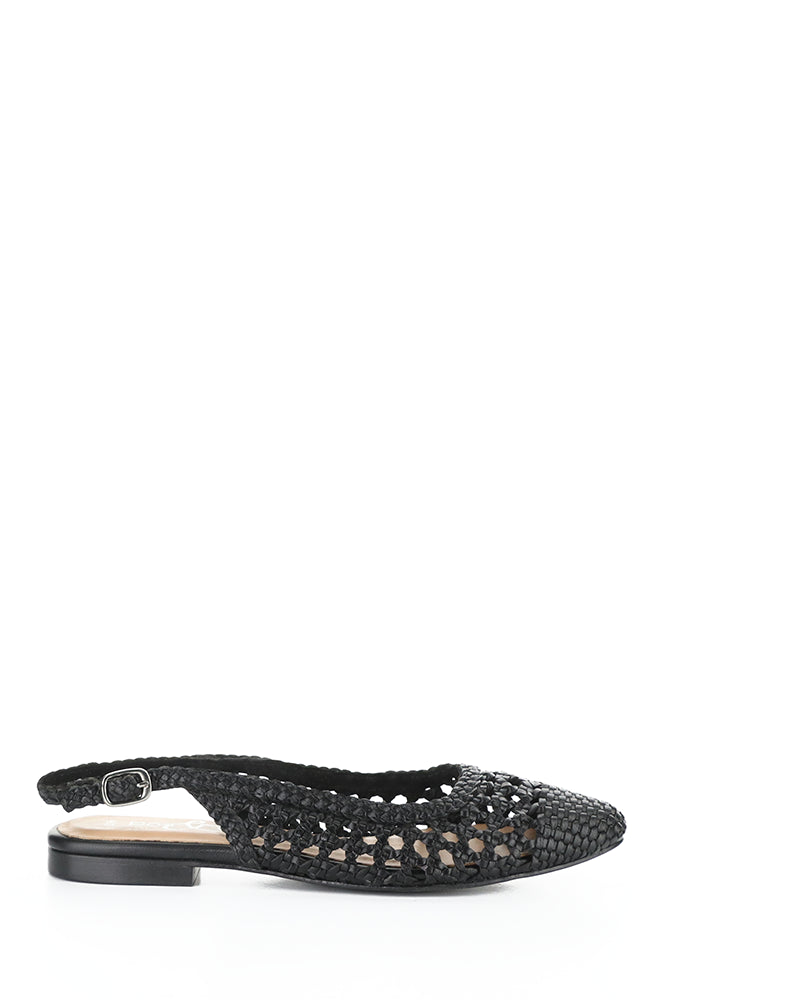 Willow Black Woven Leather