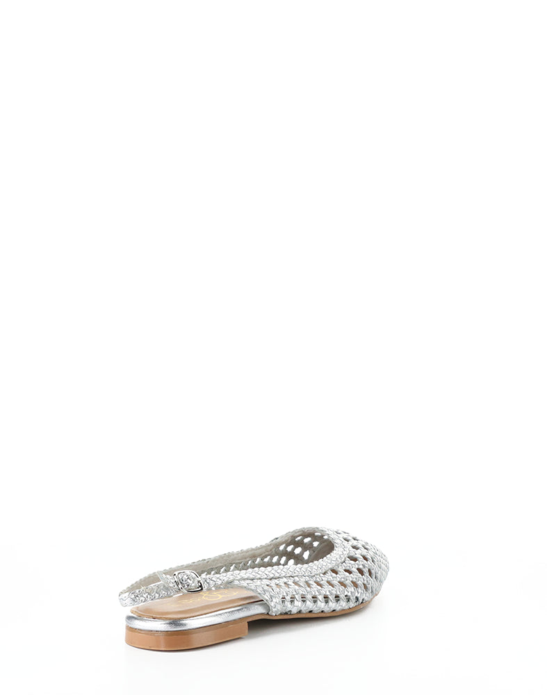 Willow Silver Metallic Woven Leather
