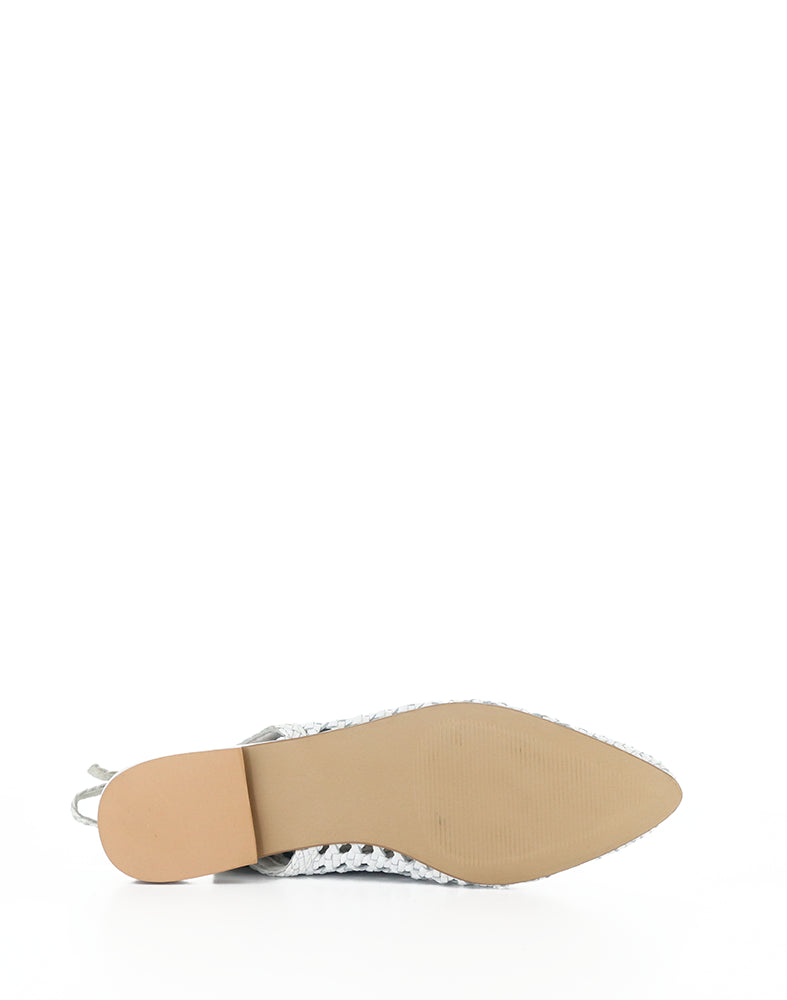 Willow White Woven Leather