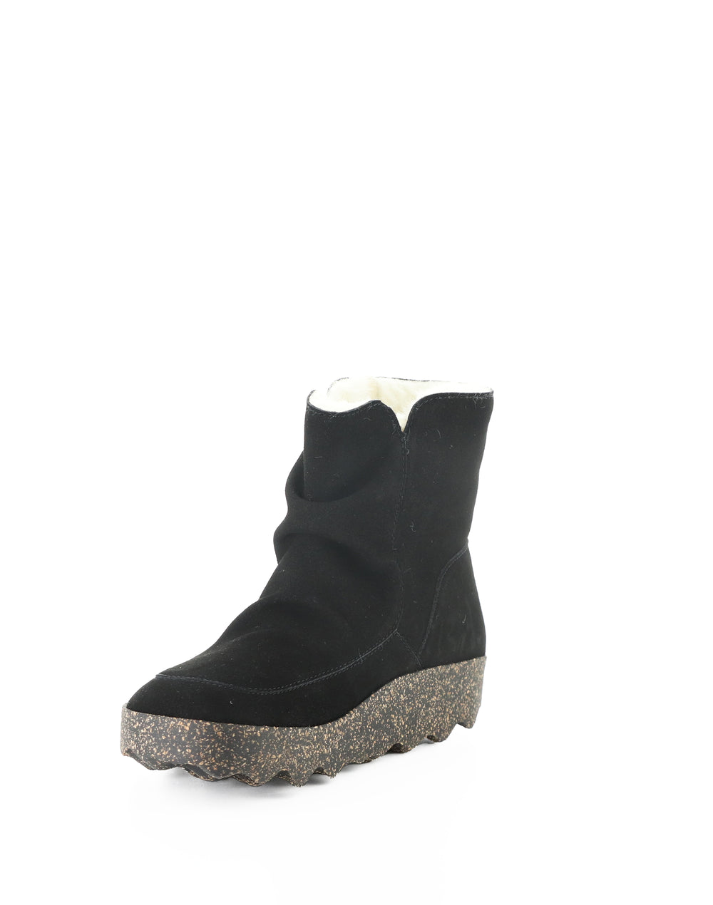 CUFF296ASP 008 BLACK COWSUEDE RECYCLED/FAUX FUR