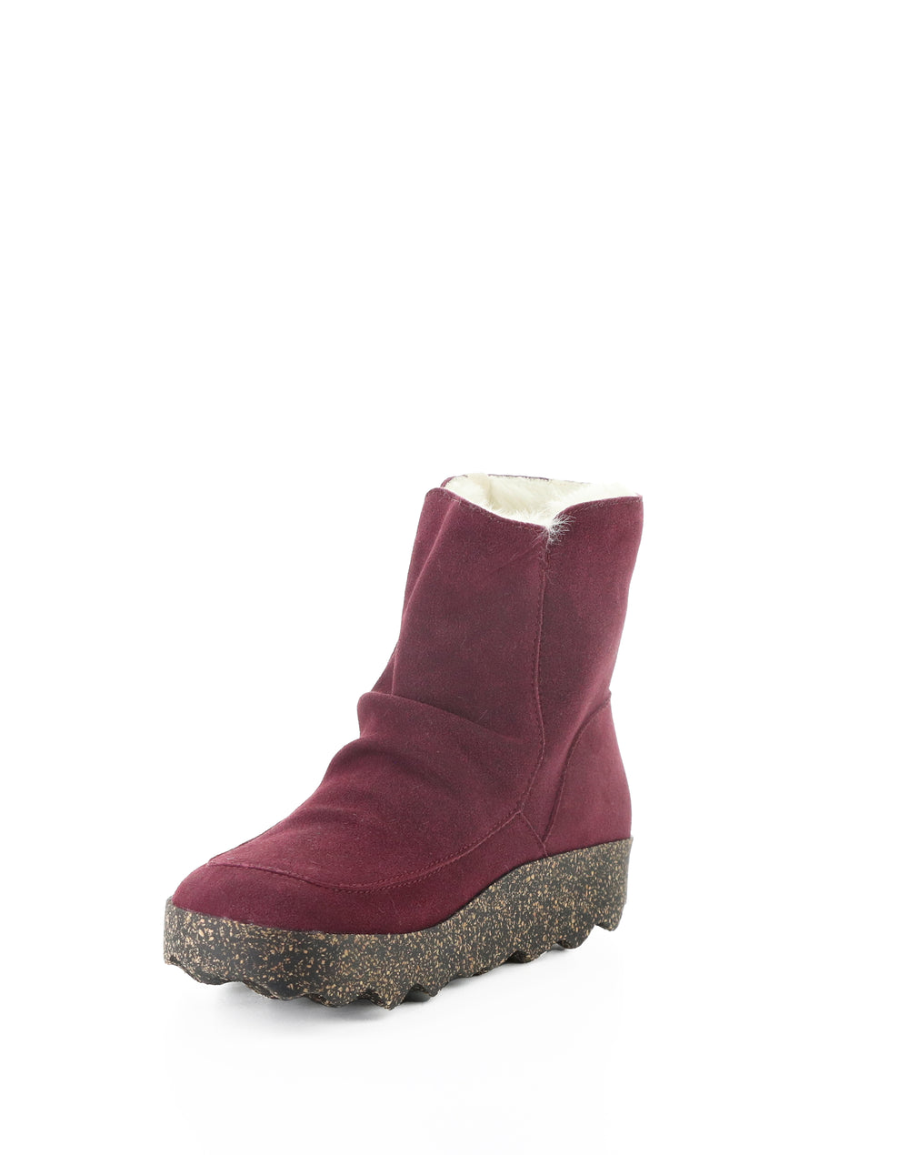 CUFF296ASP 010 BORDEAUX COWSUEDE RECYCLED/FAUX FUR