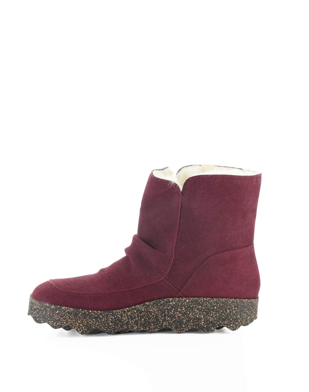 CUFF296ASP 010 BORDEAUX COWSUEDE RECYCLED/FAUX FUR
