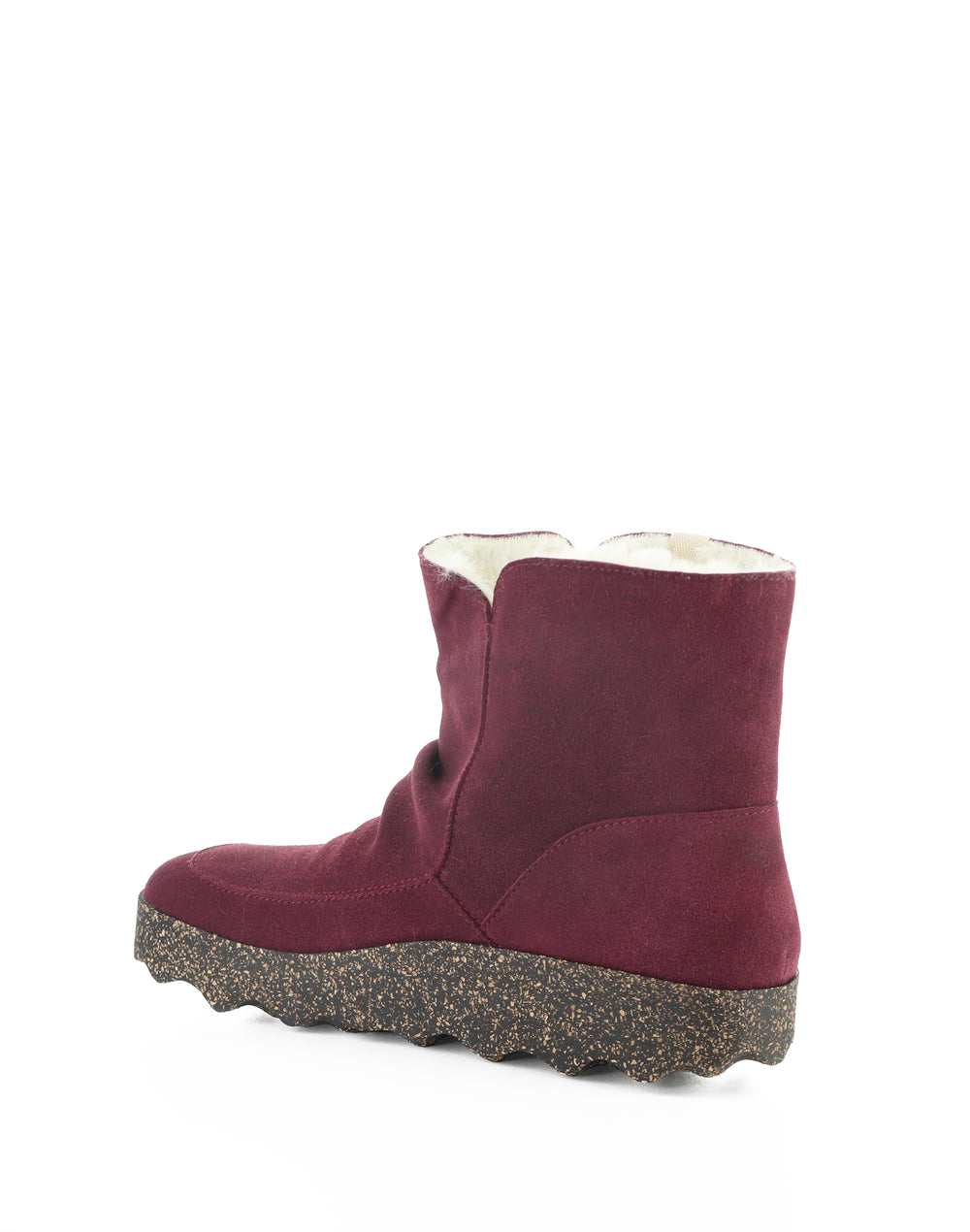 CUFF296ASP 010 BORDEAUX COWSUEDE RECYCLED/FAUX FUR