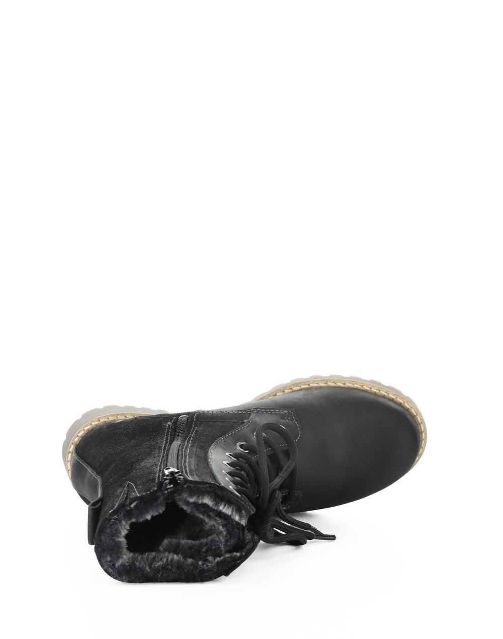 CYRUS BLACK SADDLE/SUEDE/FAUX FUR