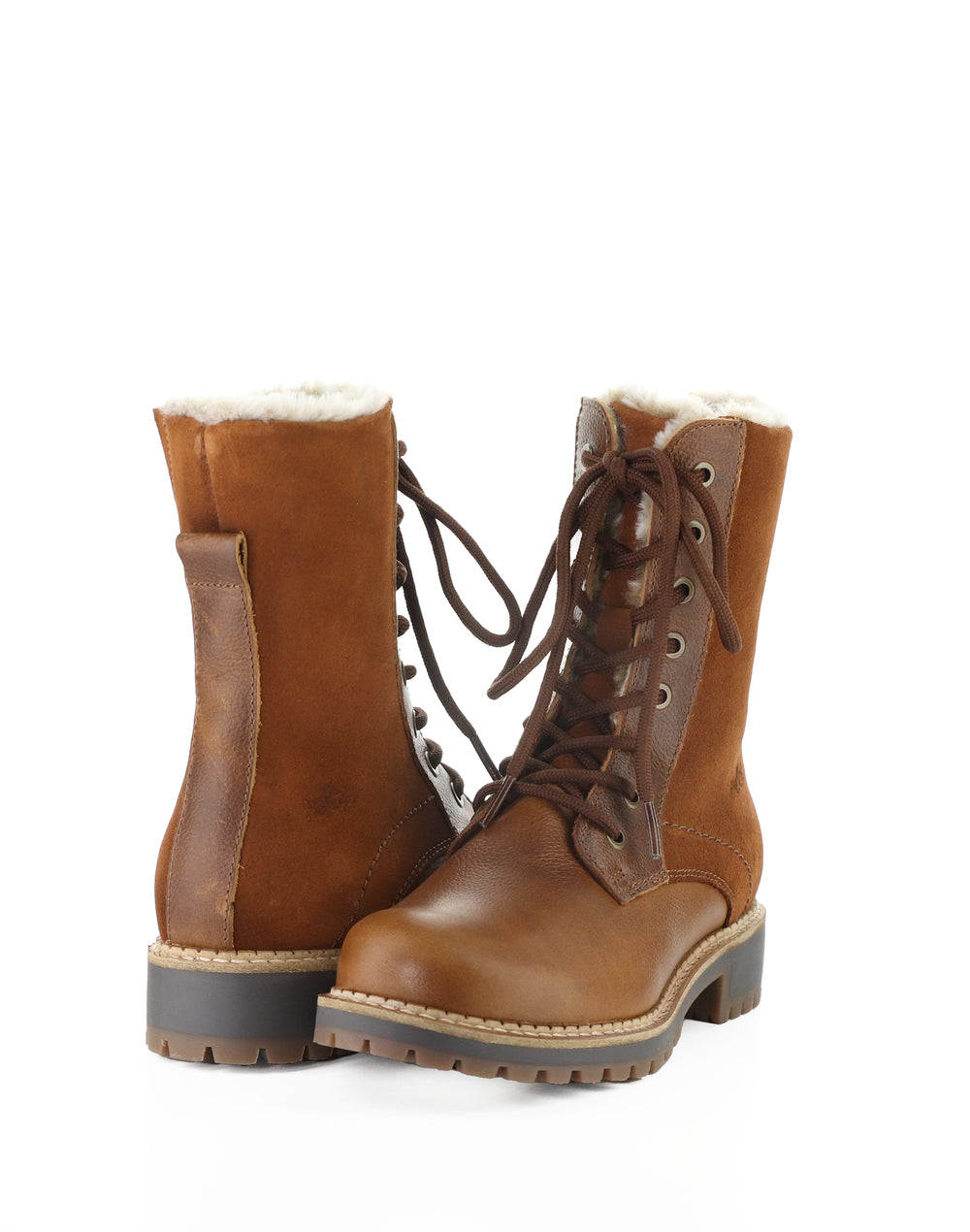 CYRUS COGNAC/TOFFEE GOBI/SUEDE/FAUX FUR