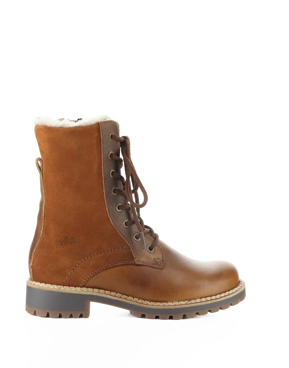 CYRUS COGNAC/TOFFEE GOBI/SUEDE/FAUX FUR