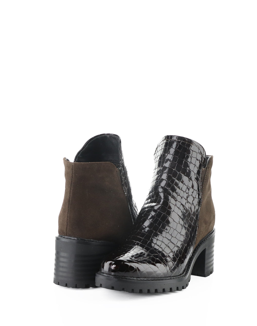 INARA DK BROWN/COFFEE CROCCO PRINT/SUEDE