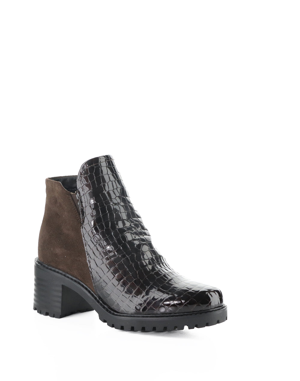 INARA DK BROWN/COFFEE CROCCO PRINT/SUEDE