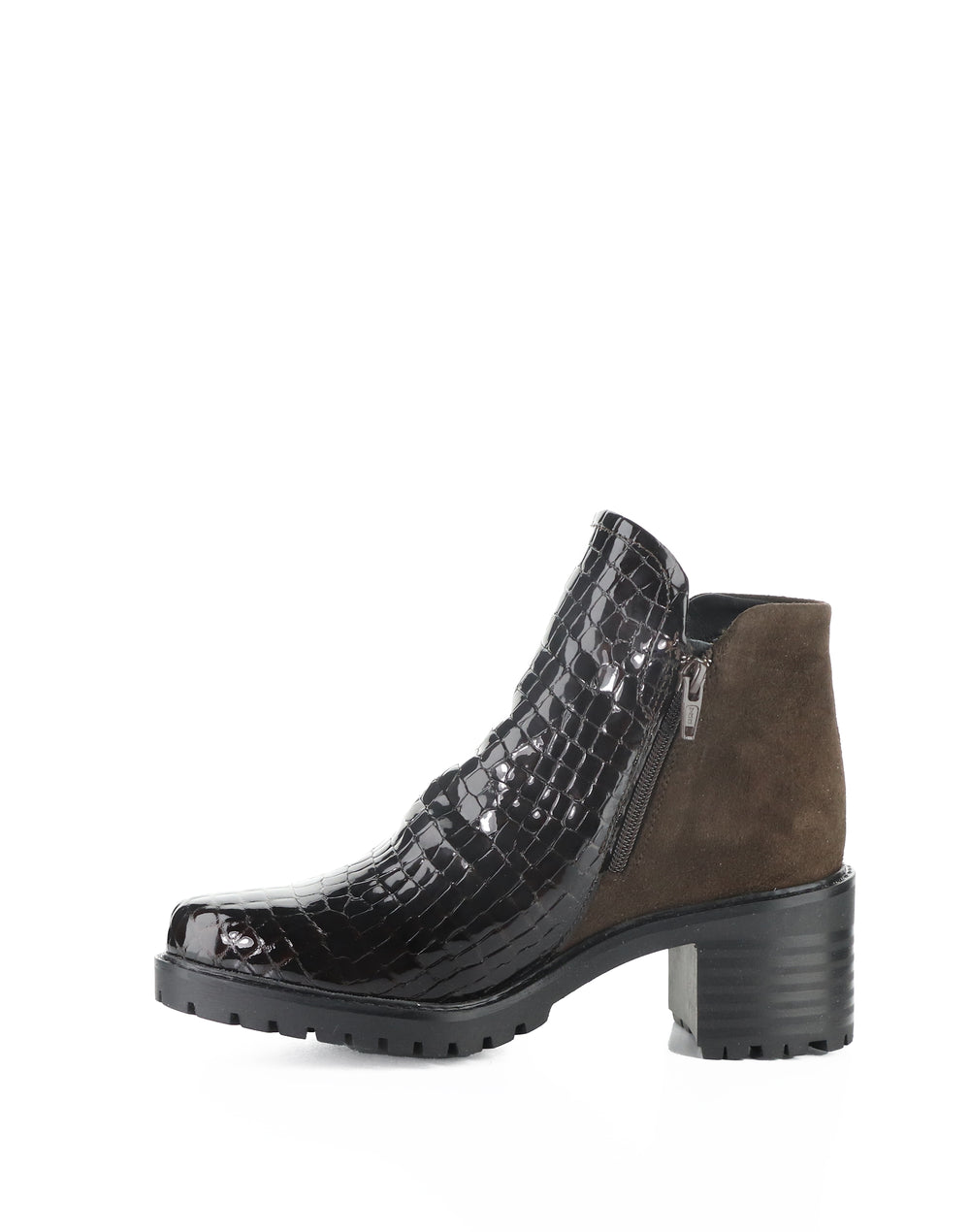 INARA DK BROWN/COFFEE CROCCO PRINT/SUEDE