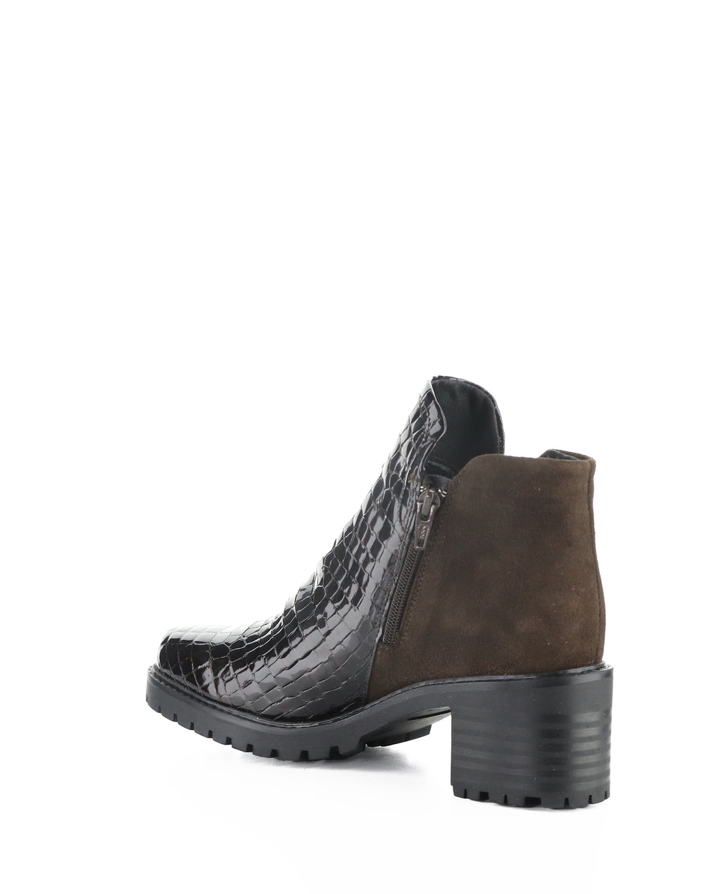 INARA DK BROWN/COFFEE CROCCO PRINT/SUEDE