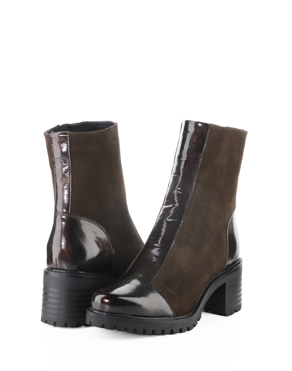 INGRID DK BROWN/COFFEE MACHADO PATENT/SUEDE