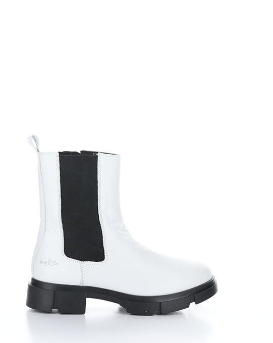 LOCK WHITE/BLACK FEEL LEATHER