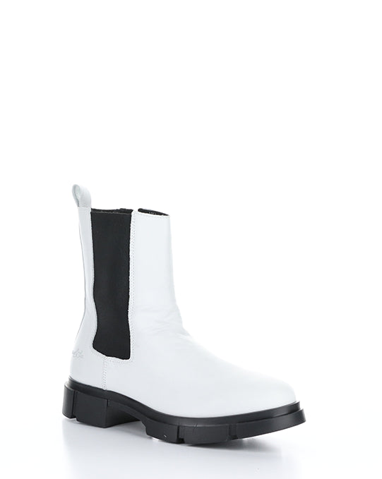LOCK WHITE/BLACK FEEL LEATHER