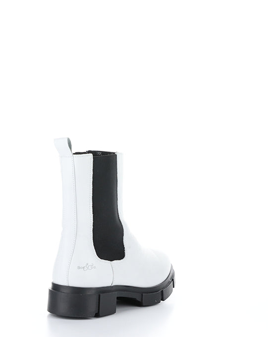 LOCK WHITE/BLACK FEEL LEATHER