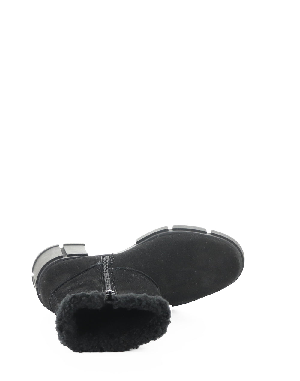 USHA BLACK SUEDE/FAUX FUR