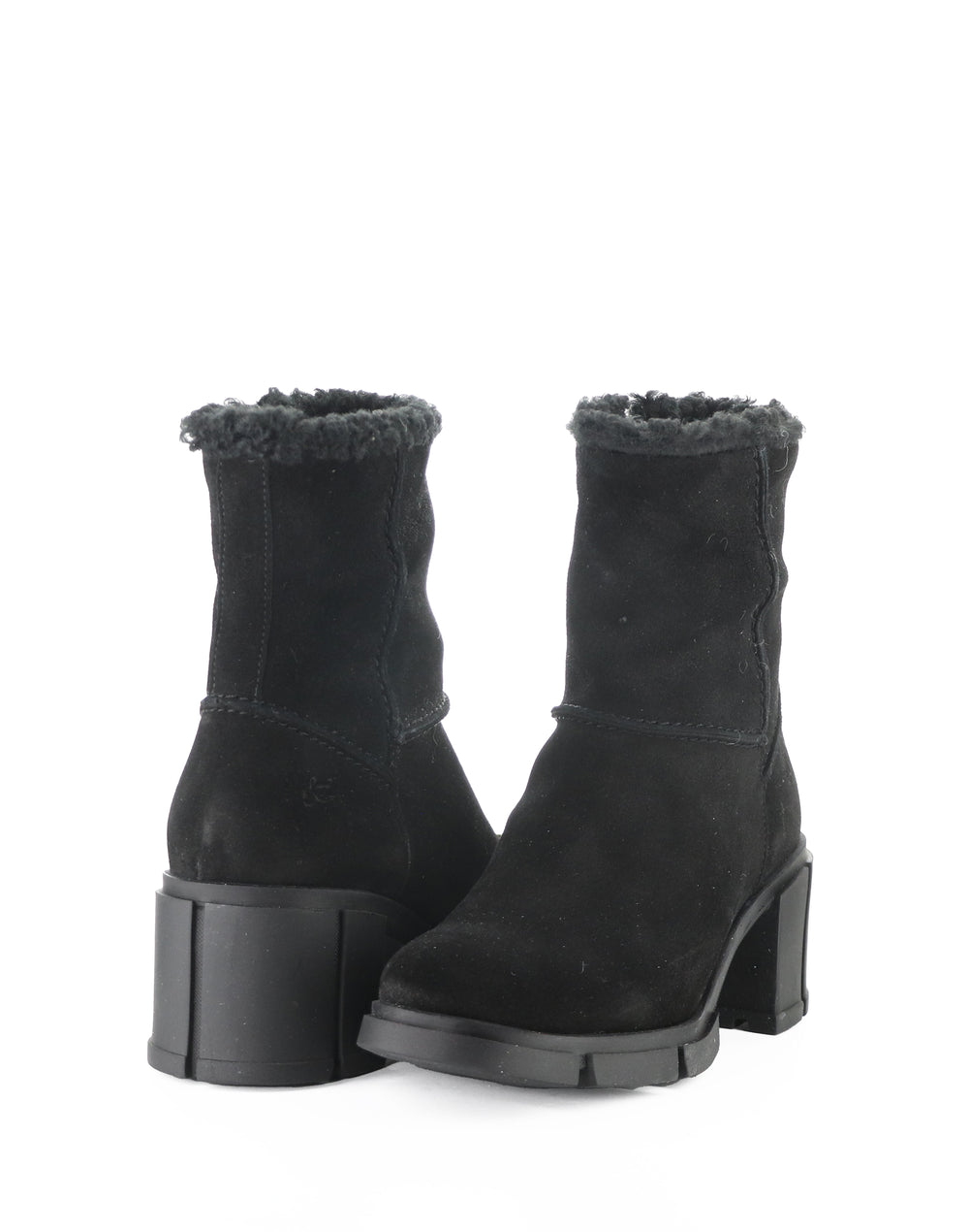 USHA BLACK SUEDE/FAUX FUR