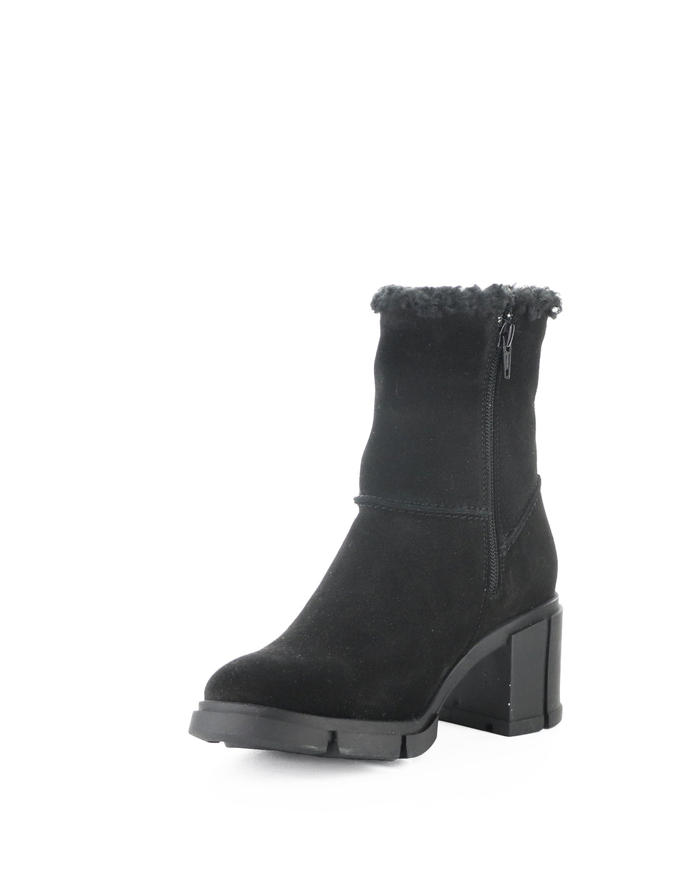 USHA BLACK SUEDE/FAUX FUR