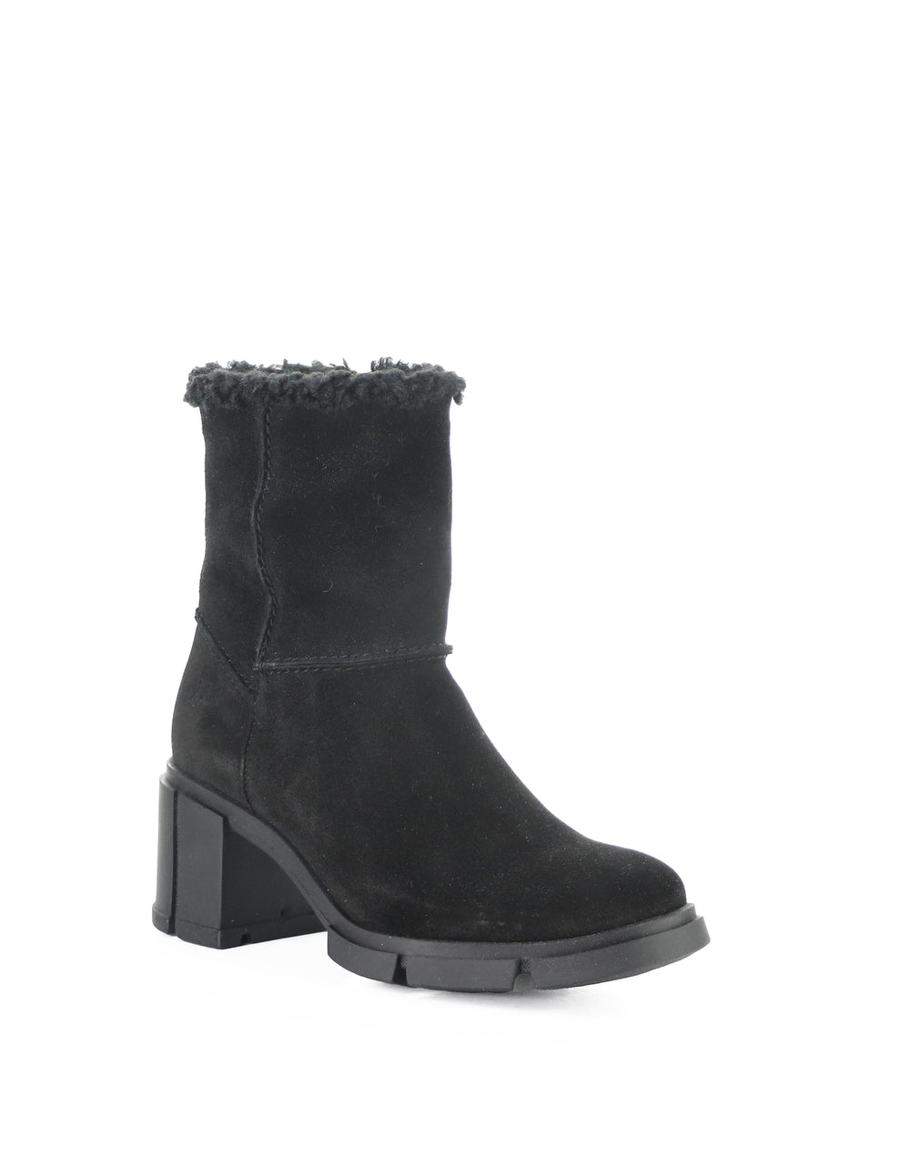 USHA BLACK SUEDE/FAUX FUR