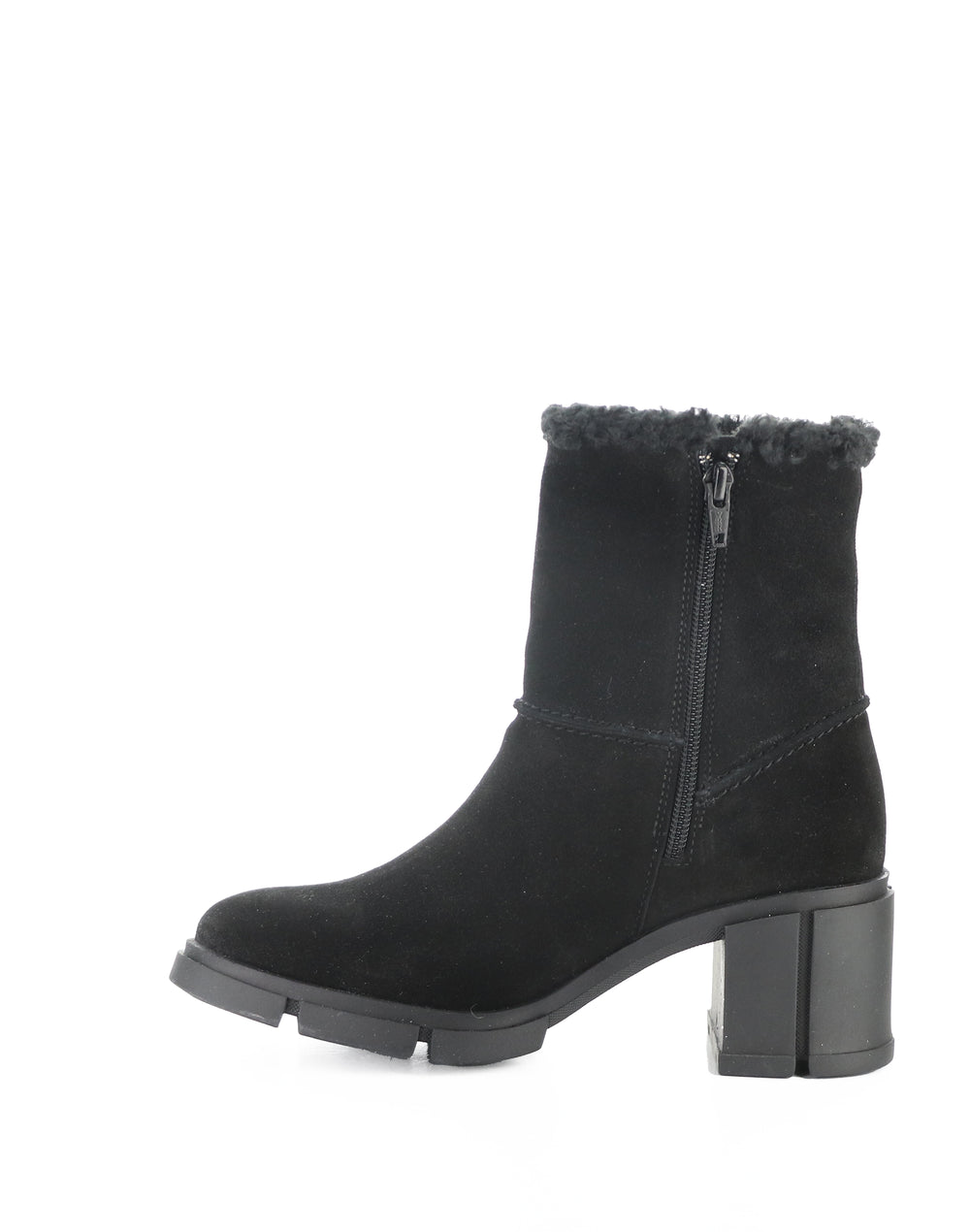 USHA BLACK SUEDE/FAUX FUR