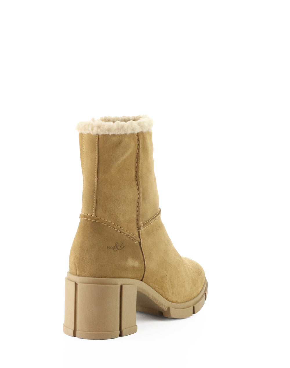 USHA CAMEL SUEDE/FAUX FUR