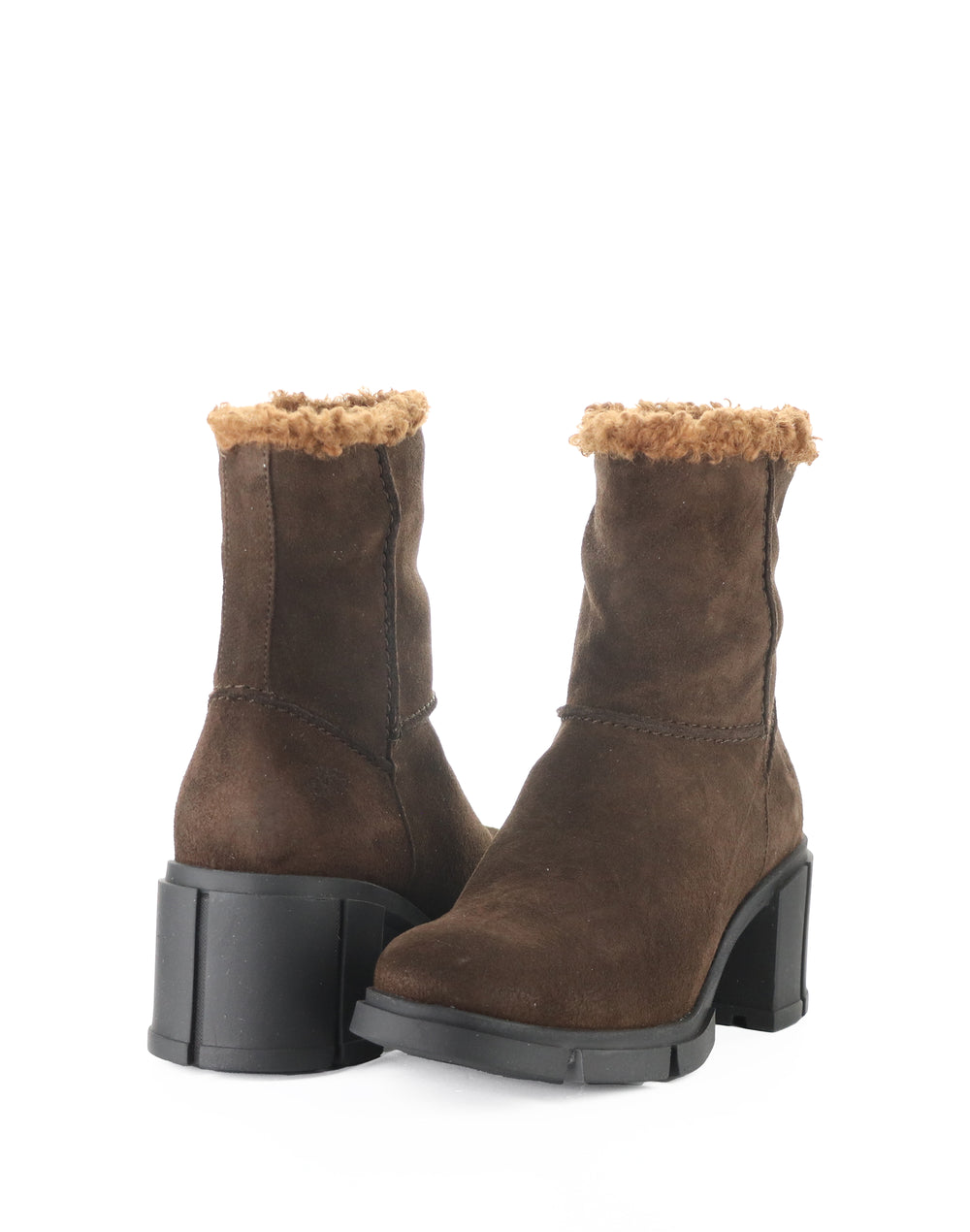 USHA DK BROWN SUEDE/FAUX FUR