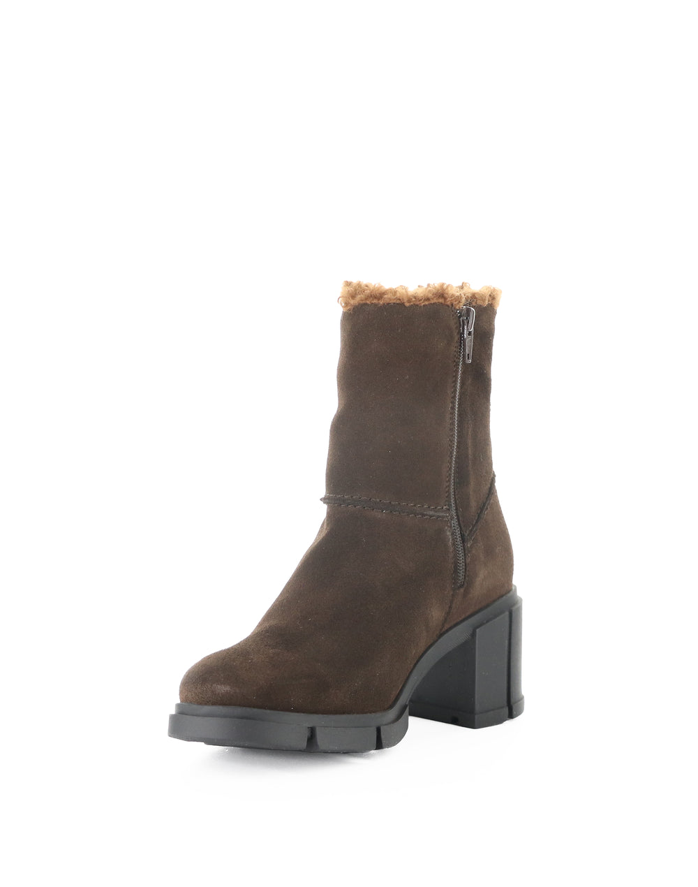 USHA DK BROWN SUEDE/FAUX FUR