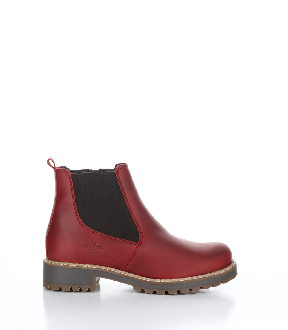 CORRIN Red Zip Up Ankle Boots