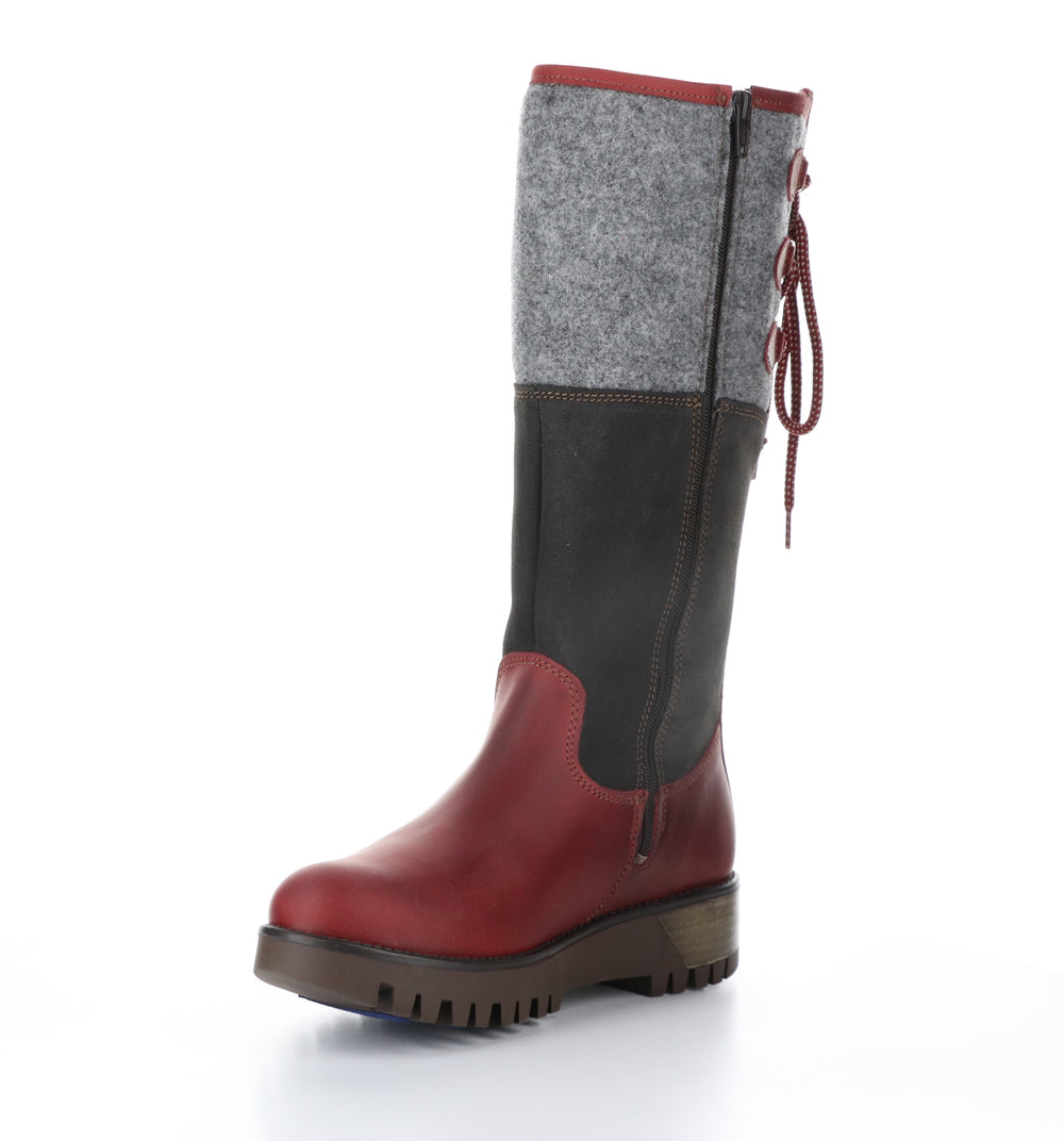 GOOSE PRIMA Red/Grey Zip Up Boots