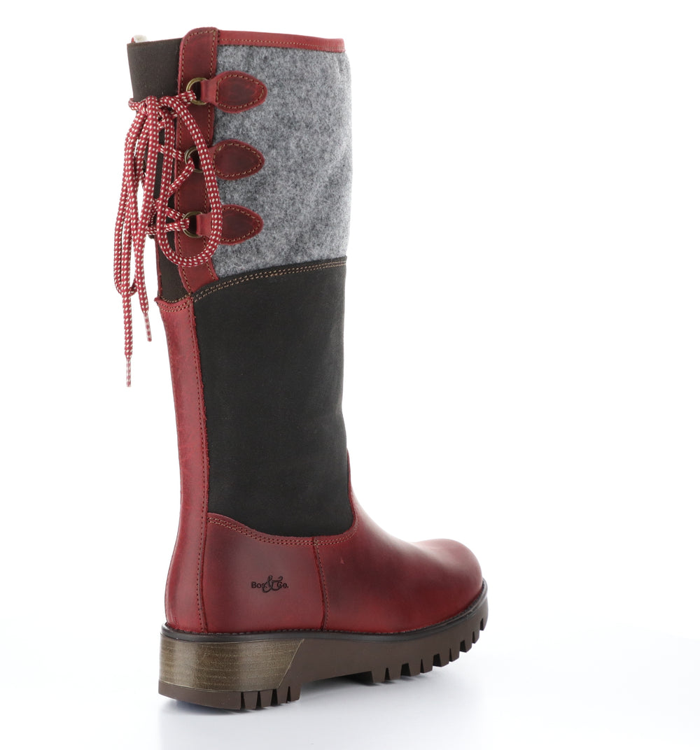 GOOSE PRIMA Red/Grey Zip Up Boots