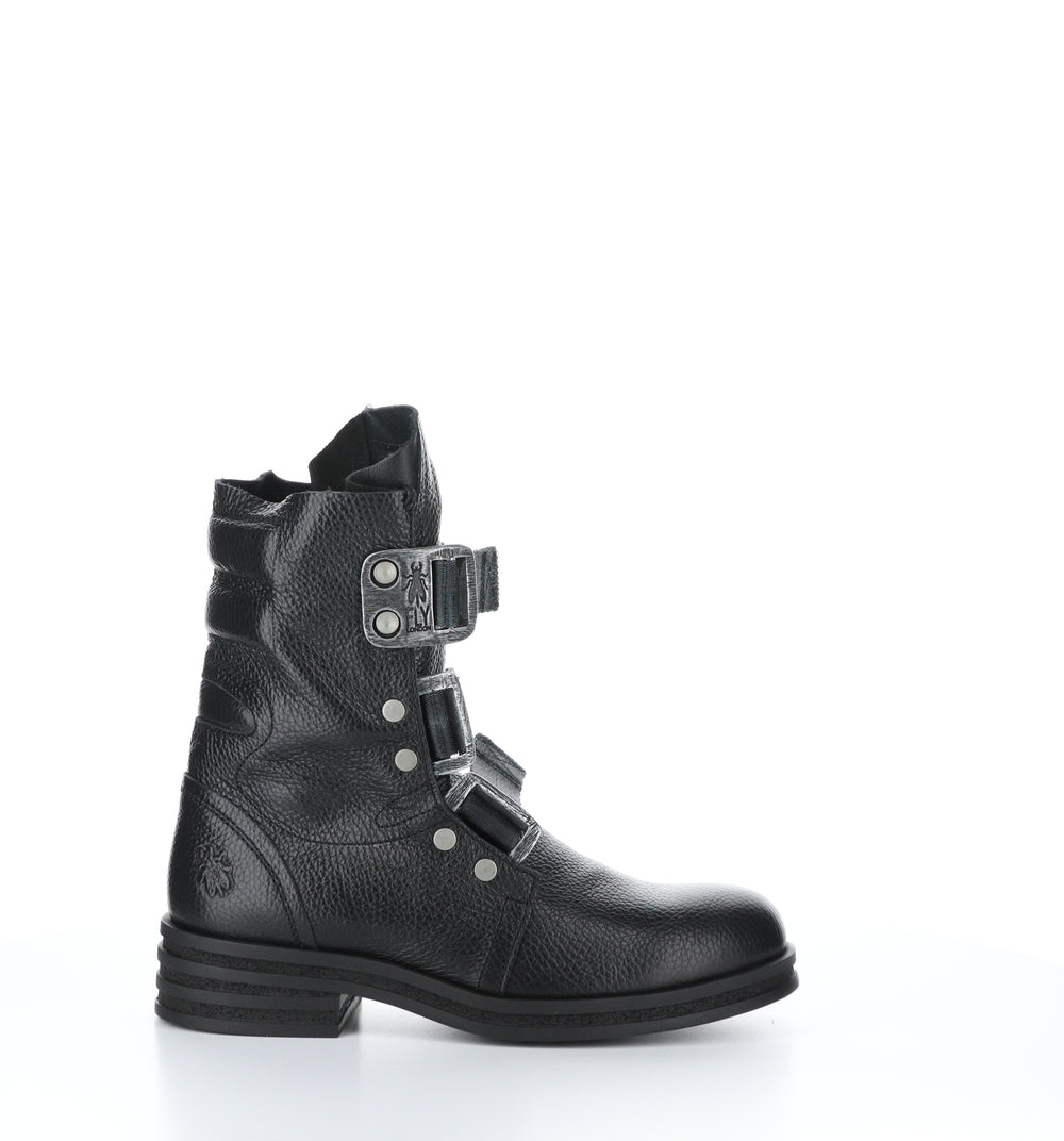 KIFF682FLY Black Round Toe Boots