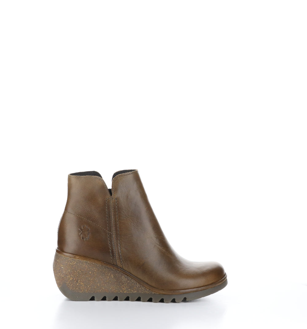 NILO256FLY Camel Zip Up Ankle Boots