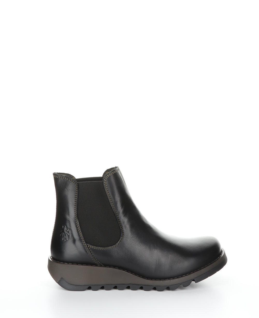 SALV Black Round Toe Ankle Boots