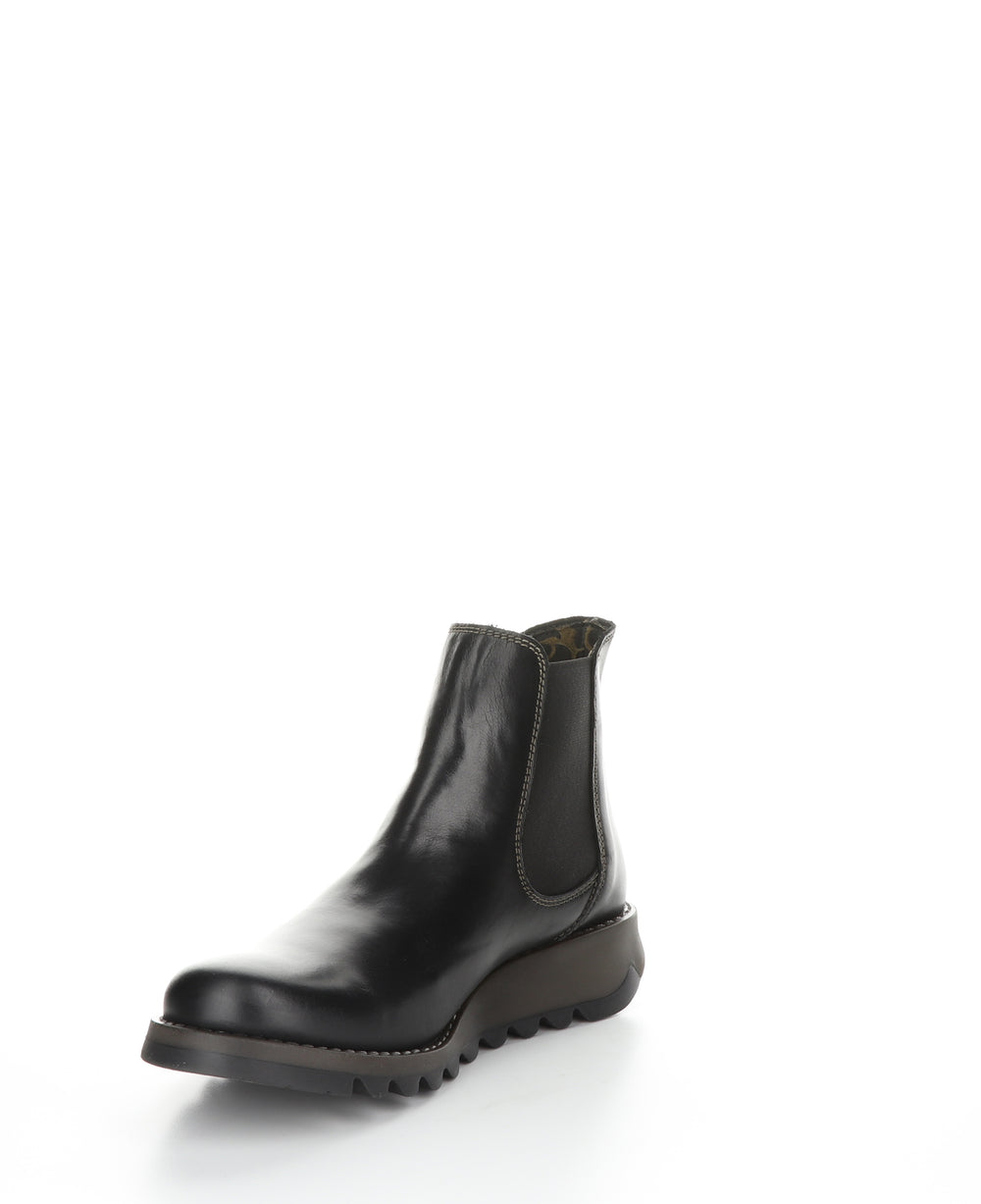 SALV Black Round Toe Ankle Boots