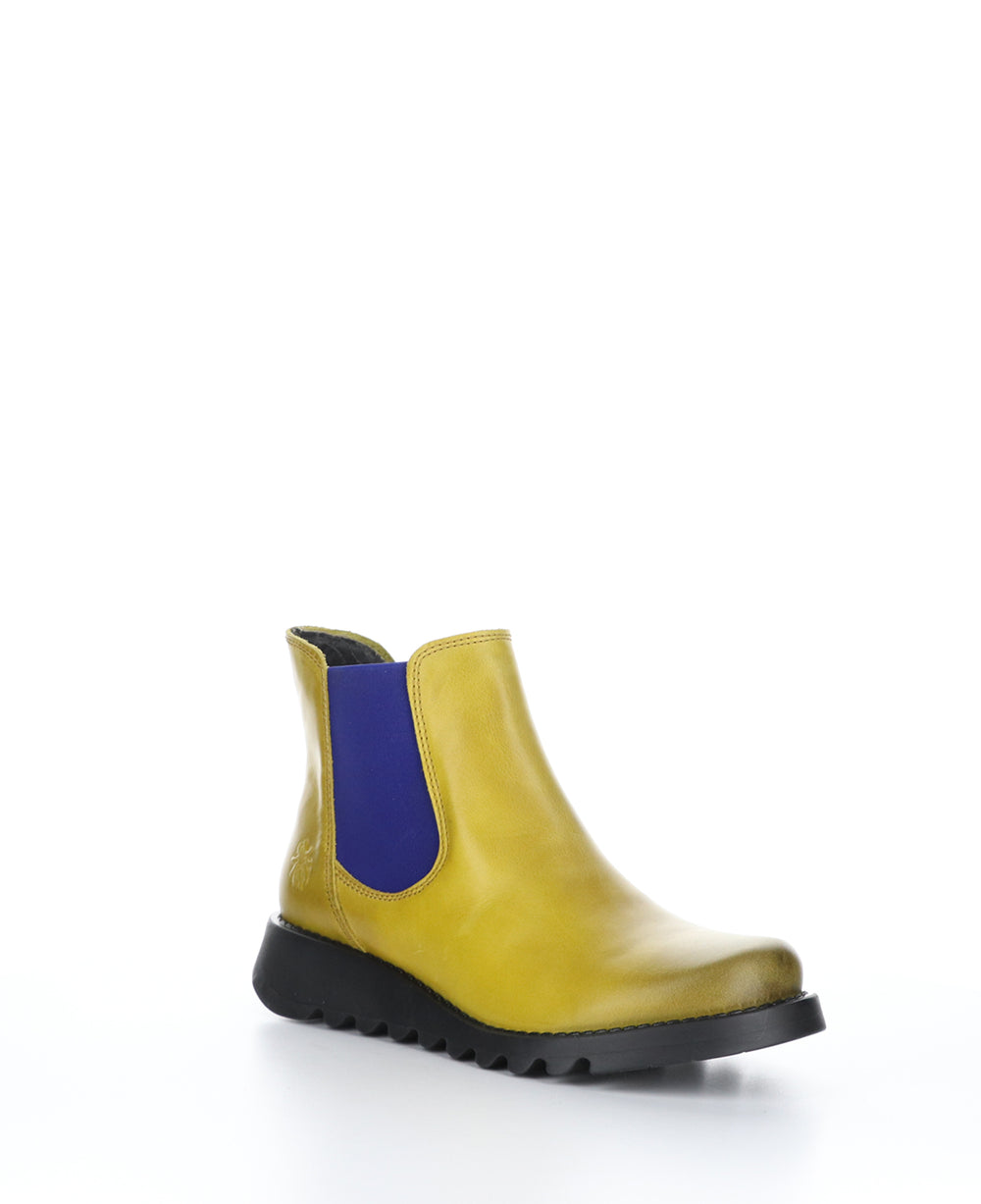 SALV Mustard Round Toe Ankle Boots