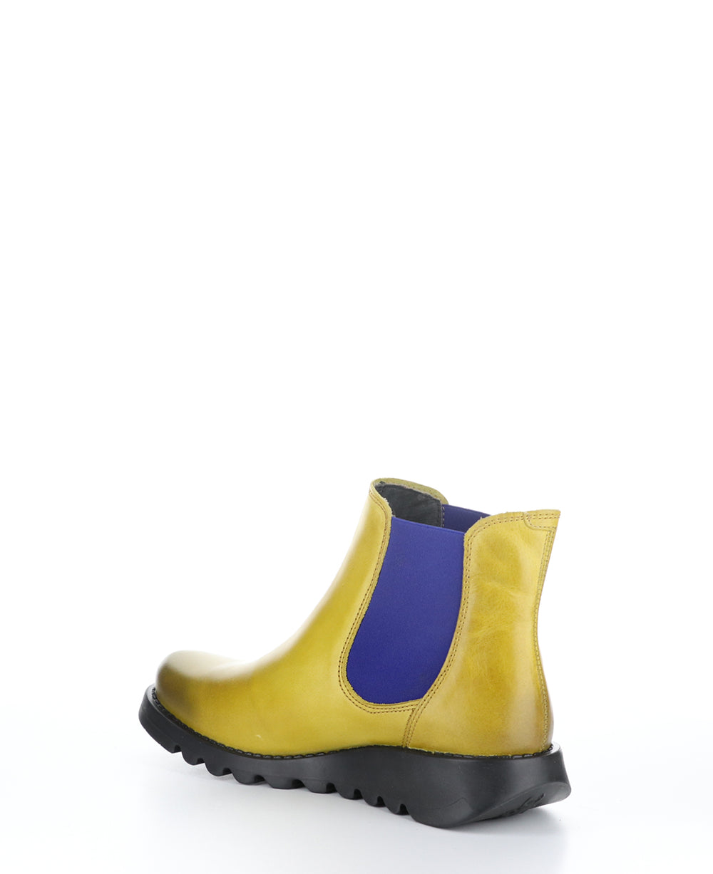 SALV Mustard Round Toe Ankle Boots