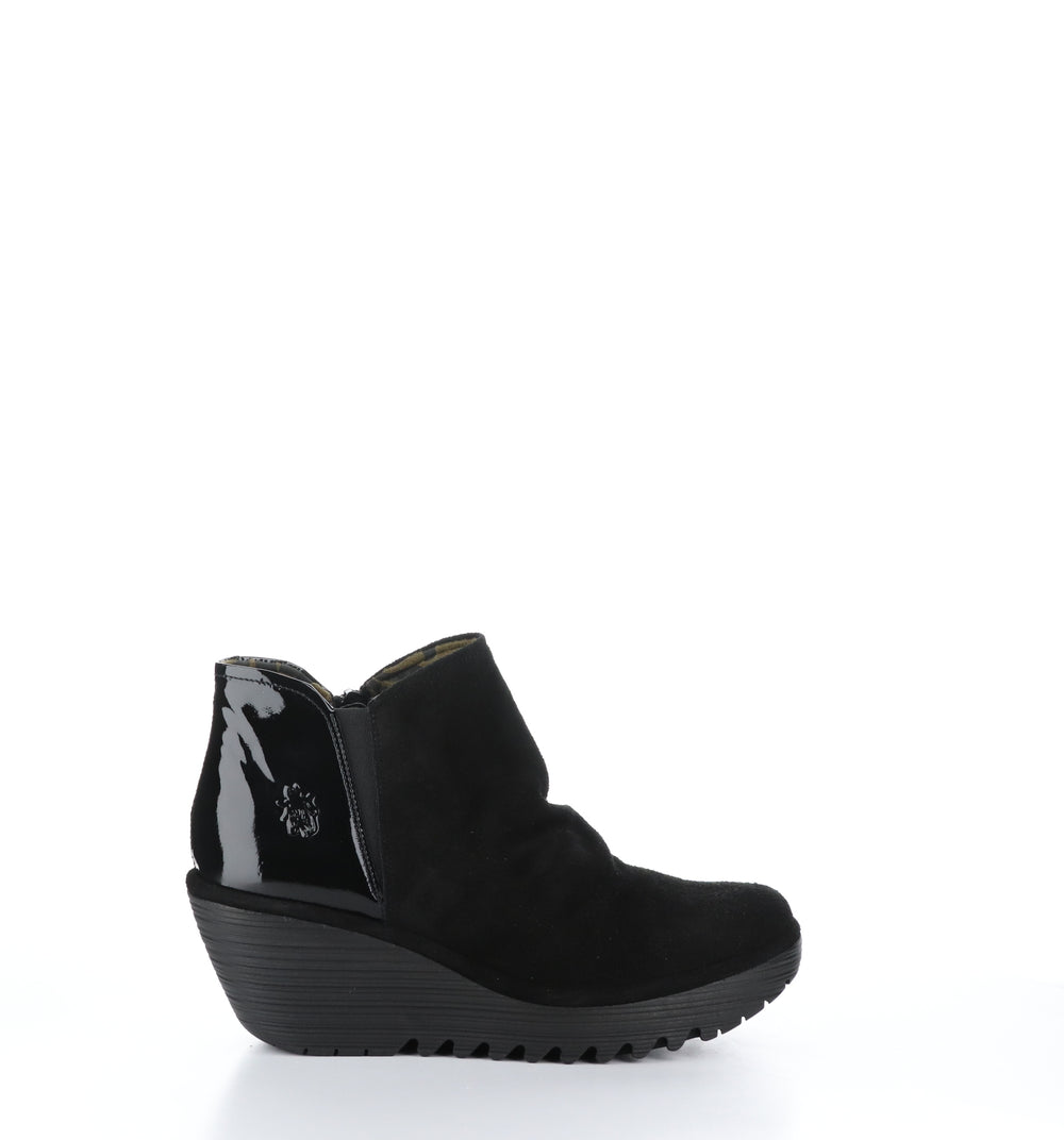 YAMY266FLY Black Zip Up Ankle Boots