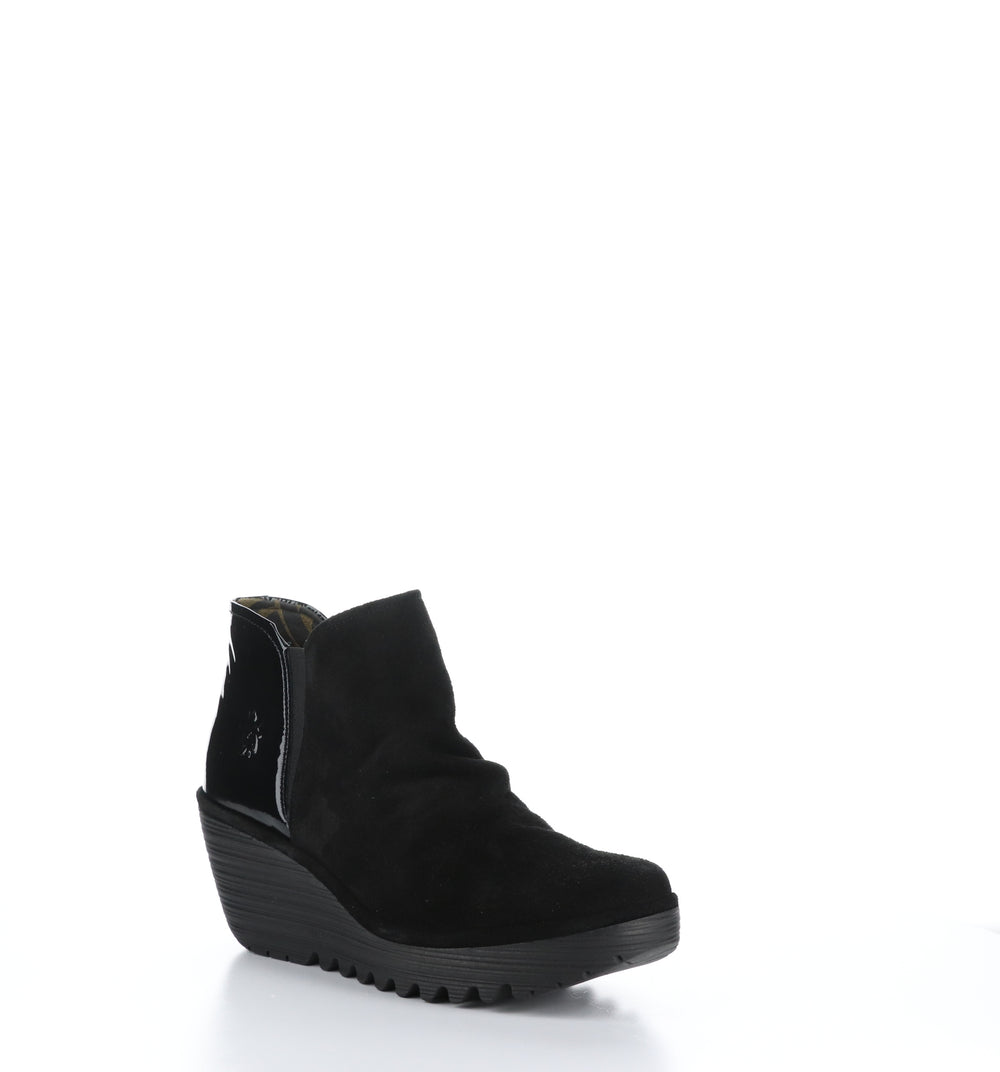 YAMY266FLY Black Zip Up Ankle Boots