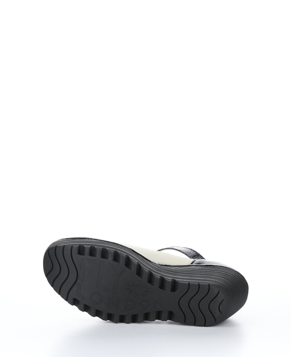 YAWO345FLY Off White/Black Round Toe Shoes