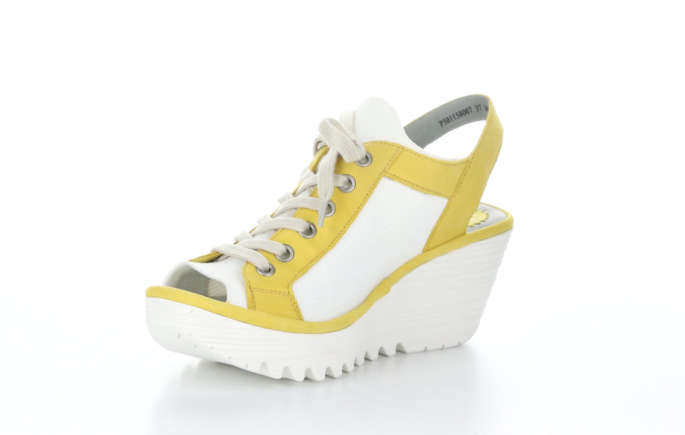 YEDU158FLY Bright Yellow (White Sole) Lace-up Sandals