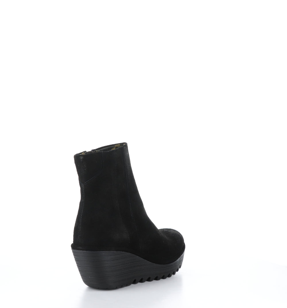 YULU252FLY Black Zip Up Boots