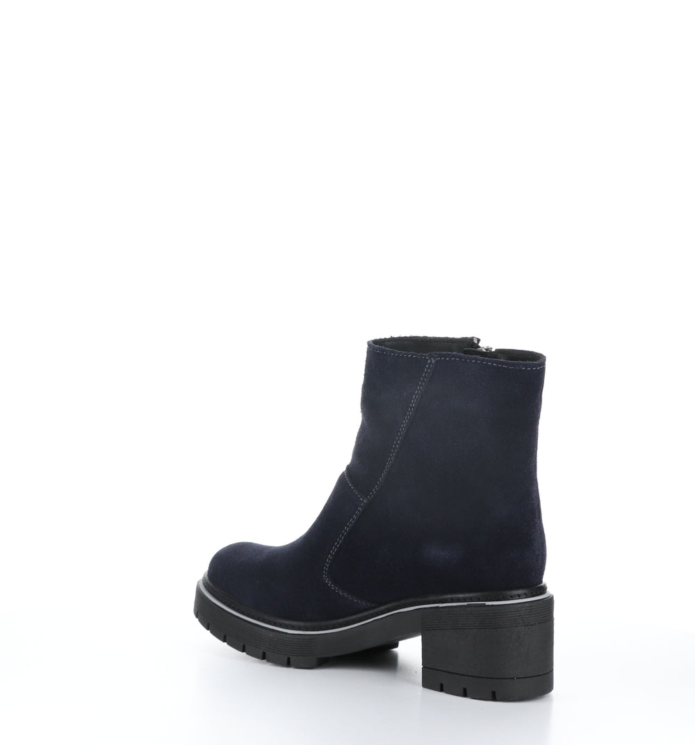 ZAP Navy Zip Up Ankle Boots