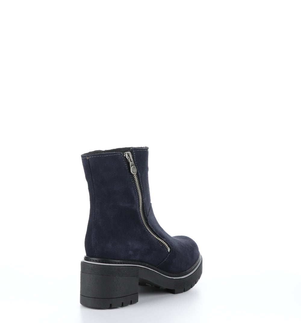 ZAP Navy Zip Up Ankle Boots