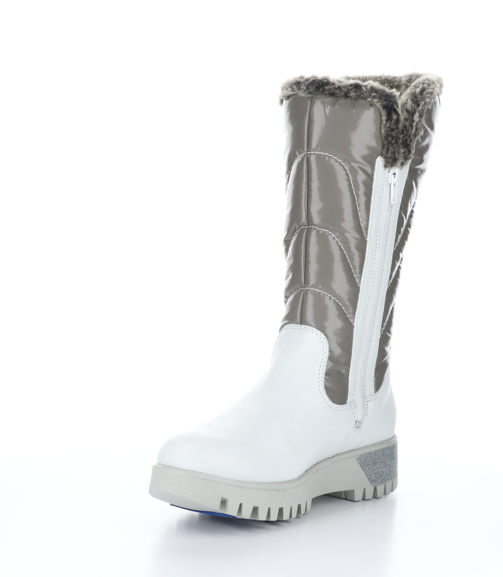 ASTRID White/Grey/Greywhite Zip Up Boots