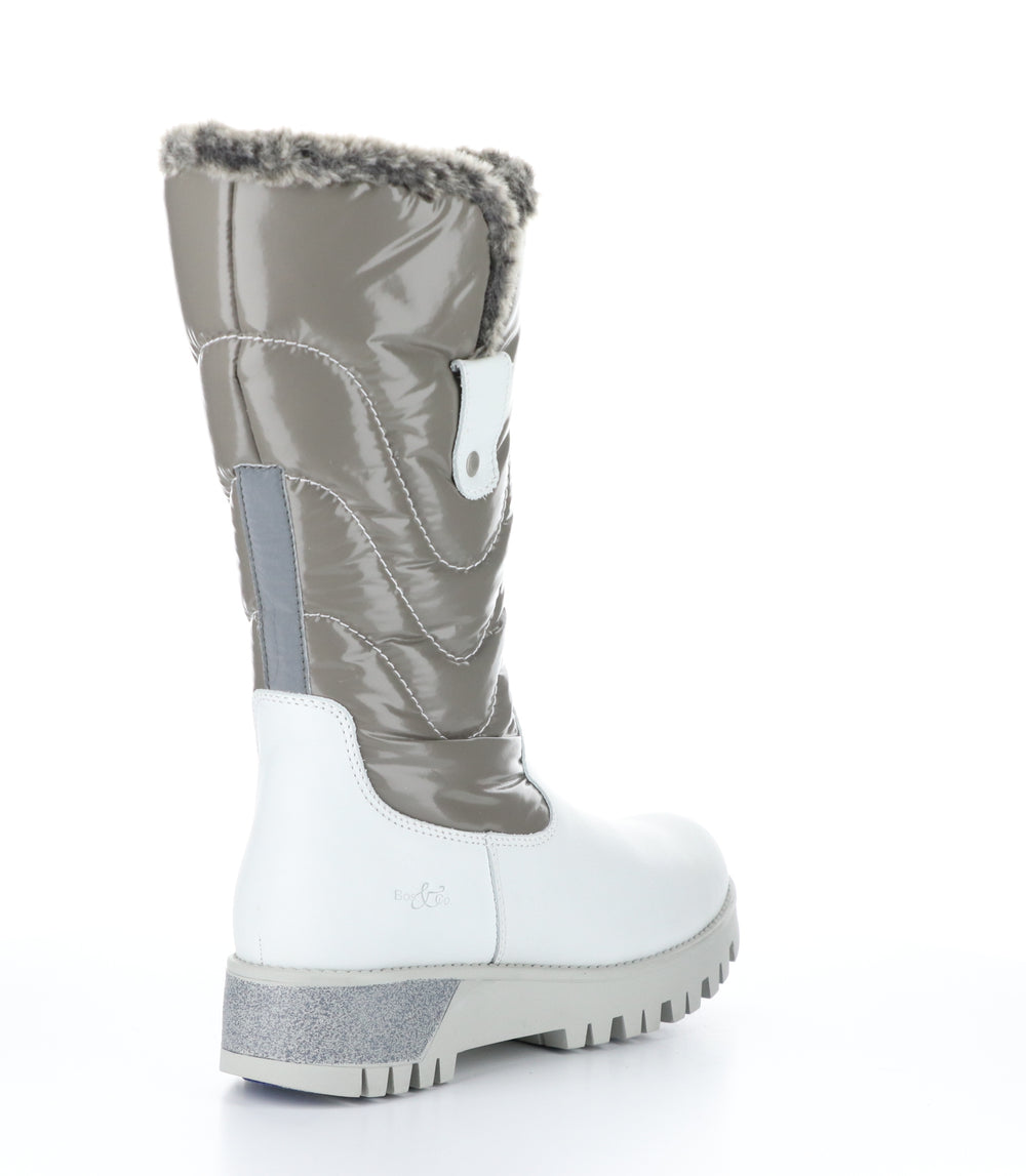 ASTRID White/Grey/Greywhite Zip Up Boots