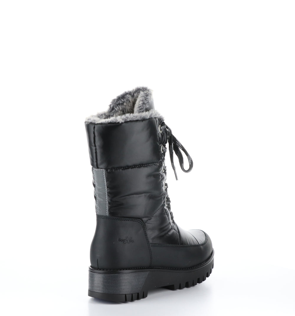 ATLAS Black/Grey Black Zip Up Boots