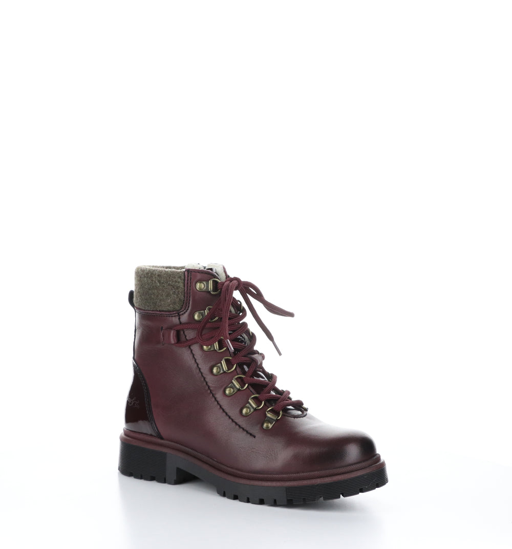 AXEL Bordo/Brown Zip Up Ankle Boots