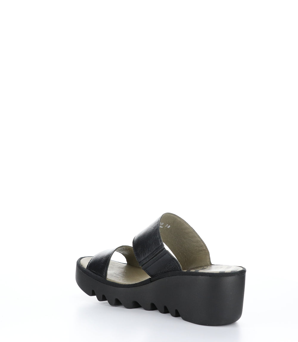 BESY357FLY BLACK Wedge Sandals