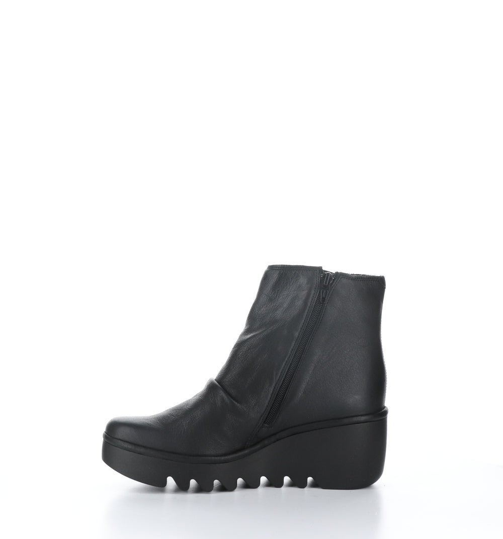 BROM344FLY Black Zip Up Ankle Boots